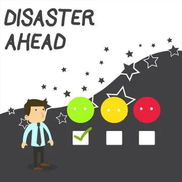 Text sign showing Disaster Ahead. Conceptual photo Contingency Planning Stock Illustration