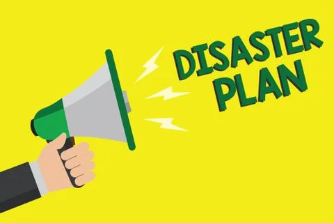 Text sign showing Disaster Plan. Conceptual photo Respond to Emergency Stock Illustration