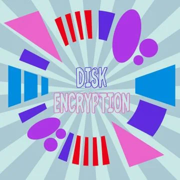 Text sign showing Disk Encryption. Conceptual photo the security mechanism used イラスト素材
