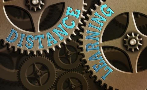 Text sign showing Distance Learning. Conceptual photo educational lectures Illustrazione stock