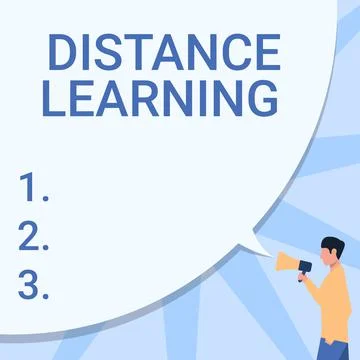 Text sign showing Distance Learning. Conceptual photo educational lectures Stock Illustration