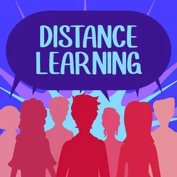 Text sign showing Distance Learning. Business concept educational lectures Stock Illustration