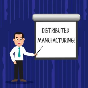 Text sign showing Distributed Manufacturing. Conceptual photo practiced by en Stock Illustration