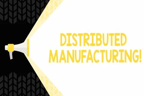 Text sign showing Distributed Manufacturing. Conceptual photo practiced by en Stockillustratie