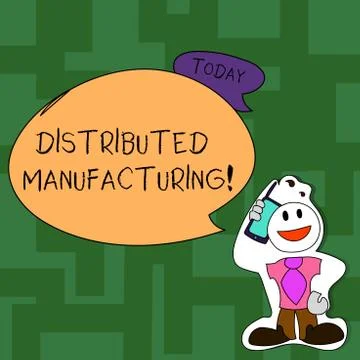 Text sign showing Distributed Manufacturing. Conceptual photo practiced by en Stock Illustration