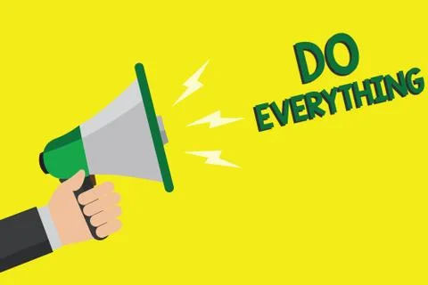 Text sign showing Do Everything. Conceptual photo Jack of All Trades Self Esteem Stock Illustration