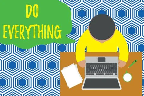 Text sign showing Do Everything. Conceptual photo Jack of All Trades Self Esteem Stock Illustration