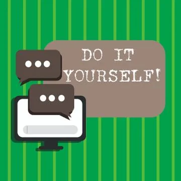 Text sign showing Do It Yourself. Conceptual photo Make something by your own Illustrazione stock