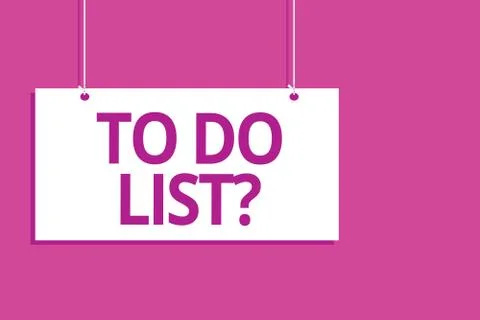 Text sign showing To Do List question. Conceptual photo Series of task to be Stockillustratie