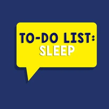 Text sign showing To Do List Sleep. Conceptual photo Things to be done Priority 스톡 일러스트