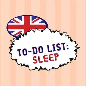 Text sign showing To Do List Sleep. Conceptual photo Things to be done Priority Stockillustratie