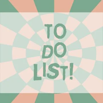 Text sign showing To Do List. Conceptual photo tasks that need to be complete Illustrazione stock