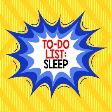 Text sign showing To Do List Sleep. Conceptual photo Things to be done Priority 스톡 일러스트