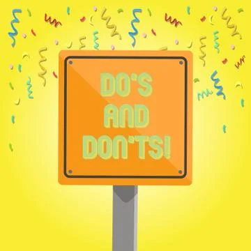 Text sign showing Do S And Don Ts. Conceptual photo What can be done and what Ilustración de archivo