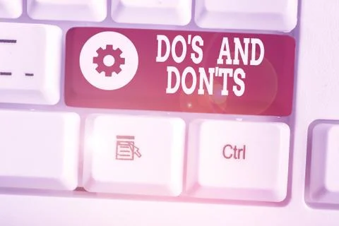 Text sign showing Do S And Don Ts. Conceptual photo Technologically complication Stock Photos