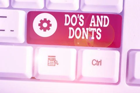Text sign showing Do S And Don Ts. Conceptual photo Technologically complication Stock Photos