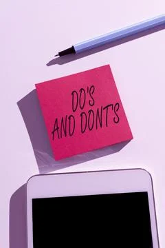 Text sign showing Do s is And Don t notsTechnologically complication of making a Stock Photos