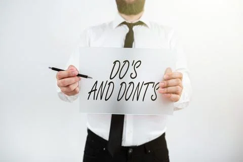 Text sign showing Do s is And Don t notsTechnologically complication of making a Stock Photos