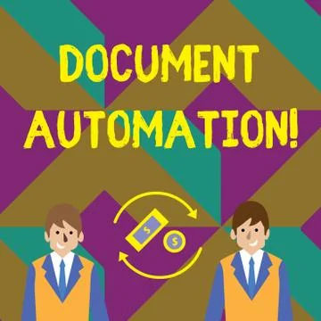 Text sign showing Document Automation. Conceptual photo workflows that assist in Stock Illustration