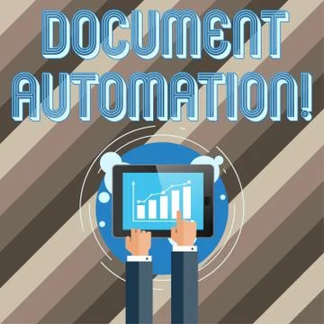 Text sign showing Document Automation. Conceptual photo workflows that assist in Illustrazione stock