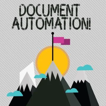 Text sign showing Document Automation. Conceptual photo workflows that assist in Illustrazione stock
