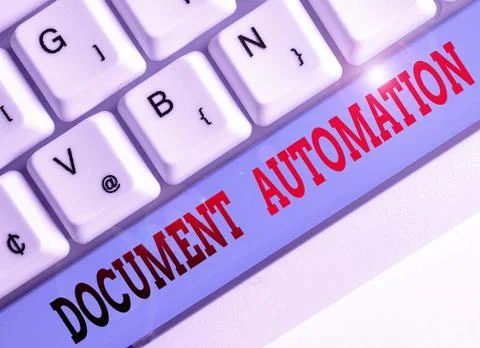 Text sign showing Document Automation. Conceptual photo workflows that assist in Stockfoto's