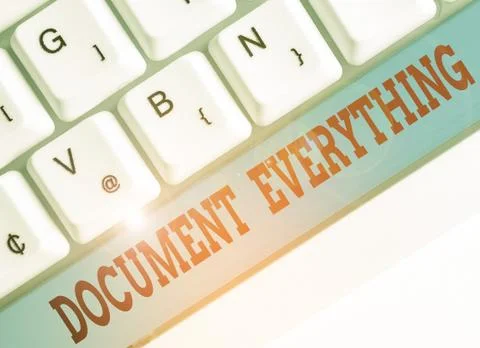 Text sign showing Document Everything. Conceptual photo computer file that Foto stock