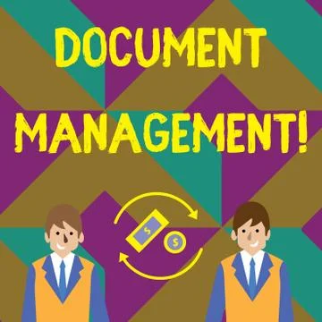 Text sign showing Document Management. Conceptual photo Computerized Stock Illustration