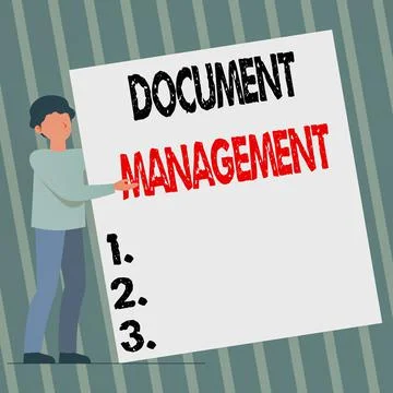 Text sign showing Document Management. Internet Concept Computerized management Illustrazione stock