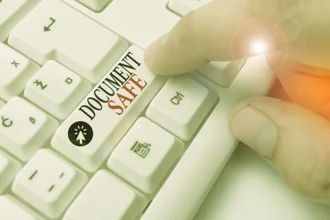 Text sign showing Document Safe. Conceptual photo keep your important paperwork 스톡 사진