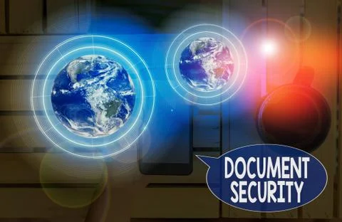 Text sign showing Document Security. Conceptual photo means in which important Stock Photos