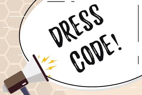 Text sign showing Dress Code. Conceptual photo Rules of what you can wear and Stock Illustration