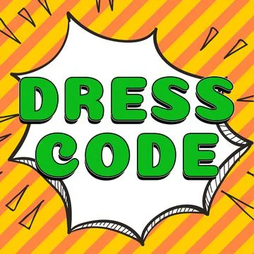 Text sign showing Dress Code. Conceptual photo an accepted way of dressing for a Stock Illustration