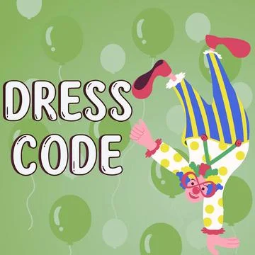 Text sign showing Dress Code. Business showcase an accepted way of dressing for Illustrazione stock
