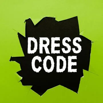 Text sign showing Dress Code. Business approach an accepted way of dressing for 스톡 사진