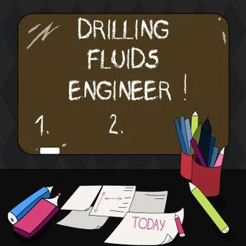 Text sign showing Drilling Fluids Engineer. Conceptual photo A demonstrating in 스톡 일러스트