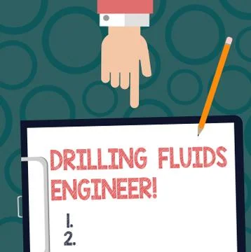 Text sign showing Drilling Fluids Engineer. Conceptual photo A demonstrating in 스톡 일러스트
