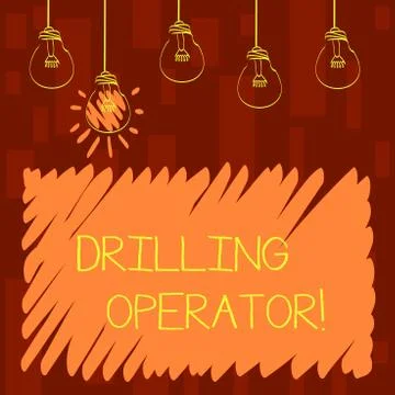 Text sign showing Drilling Operator. Conceptual photo someone that do the Illustrazione stock