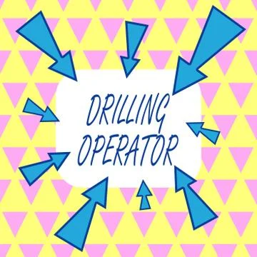 Text sign showing Drilling Operator. Conceptual photo someone that do the Illustrazione stock