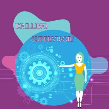 Text sign showing Drilling Supervisor. Conceptual photo in charge of commercial Illustrazione stock