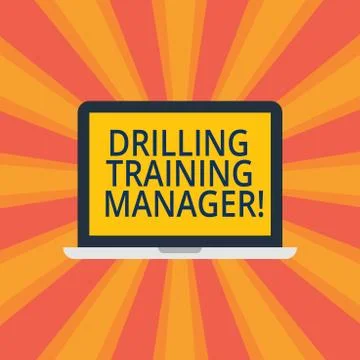 Text sign showing Drilling Training Manager. Conceptual photo Give the staff the Stock Illustration