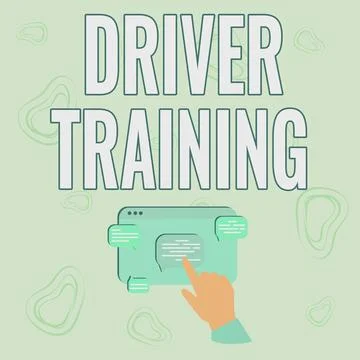 Text sign showing Driver Training. Business overview prepares a new driver to Stock Illustration