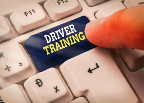 Text sign showing Driver Training. Conceptual photo prepares a new driver to Stock Photos