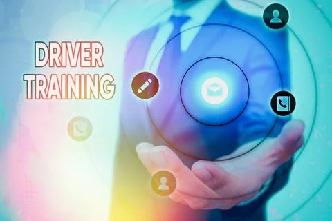 Text sign showing Driver Training. Conceptual photo prepares a new driver to Stock Photos