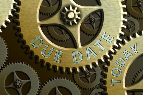 Text sign showing Due Date. Conceptual photo the day or date by which something Stock Illustration