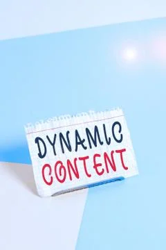 Text sign showing Dynamic Content. Conceptual photo web content that changes Stock Photos