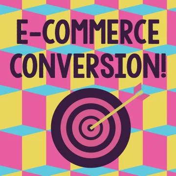 Text sign showing E Commerce Conversion. Conceptual photo the way to measure Stock Illustration