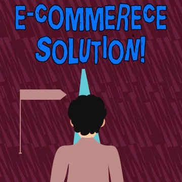 Text sign showing E Commerce Solution. Conceptual photo Software used by Stock Illustration