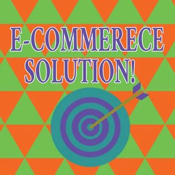 Text sign showing E Commerce Solution. Conceptual photo Software used by Stock Illustration
