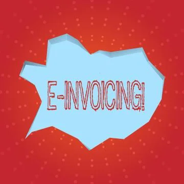 Text sign showing E Invoicing. Conceptual photo Company encourages use of Stock Illustration